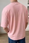 Erkek Somon Basic Düz Baskısız Oversize Salas T-Shirt