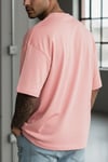 Erkek Somon Basic Düz Baskısız Oversize Salas T-Shirt