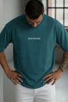 Erkek Spectacular Petrol Yeşili Bisiklet Yaka Oversize Salas T-Shirt