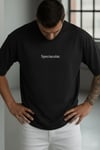 Erkek Spectacular Siyah Bisiklet Yaka Oversize Salas T-Shirt