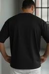 Erkek Spectacular Siyah Bisiklet Yaka Oversize Salas T-Shirt