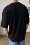 Erkek Spectacular Siyah Bisiklet Yaka Oversize Salas T-Shirt