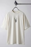 Erkek Taş Geyik Baskılı Oversize Fit Bol Geniş Kalıp Salaş Kesim T-shirt