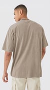 Erkek Taş Oversize Asit Yıkamalı Eskitme Efektli Boyalı T-Shirt