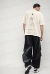 Erkek The Moon Beyaz Bisiklet Yaka Oversize Salas T-Shirt