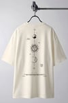 Erkek The Moon Beyaz Bisiklet Yaka Oversize Salas T-Shirt