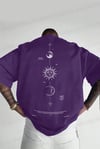 Erkek The Moon Mor Bisiklet Yaka Oversize Salas T-Shirt