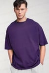 Erkek The Moon Mor Bisiklet Yaka Oversize Salas T-Shirt