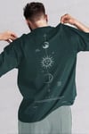 Erkek The Moon Petrol Yeşili Bisiklet Yaka Oversize Salas T-Shirt