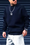 Free Life Baskılı Kalın Soft 3 İplik içi Şardonlu 0 Sıfır Yaka Oversize Salaş Sweatshirt