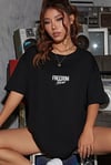Freedom Kanat Baskılı Siyah Oversize Salaş T-Shirt