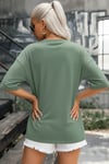 Kadın Açık Yeşil Geyik Oversize Salas Boyfriend T-shirt