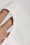 Kadın Beyaz Düğme Detaylı Patlı Düğmeli Bisiklet Yaka Uzun Kollu Fitilli Kaşkorse Bluz Body