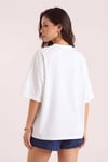 Kadın Beyaz Greatful Oversize T-Shirt - K2189