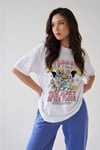 Kadın Beyaz Greatful Oversize T-Shirt - K2189