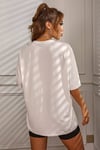 Kadın Beyaz Greatful Oversize T-Shirt - K2189