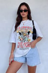 Kadın Beyaz Greatful Oversize T-Shirt - K2189