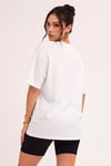 Kadın Beyaz Greatful Oversize T-Shirt - K2189