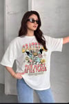 Kadın Beyaz Greatful Oversize T-Shirt - K2189