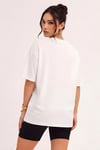 Kadın Beyaz Oversize Celestial Sun Moon Baskılı T-Shirt - K2113