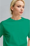Kadın Bntn Yeşil Nefes Alan Bisiklet Yaka Regular Fit Normal Kesim Baskisiz Basic T-Shirt