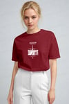 Kadın Bordo Paris Regular Fit Normal Kalıp T-shirt