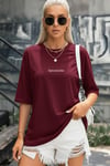 Kadın Bordo Spectacular Oversize Salas T-Shirt