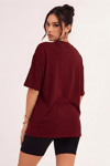 Kadın Bordo Spectacular Oversize Salas T-Shirt