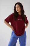 Kadın Bordo Spectacular Oversize Salas T-Shirt