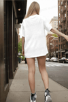 Kadın Cherries Ekru Beyaz Oversize Fit Bol Geniş Kalıp Salaş Kesim T-shirt
