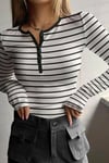 Kadın Düğme Detaylı Patlı Düğmeli Bisiklet Yaka Uzun Kollu Fitilli Kaşkorse Bluz Body