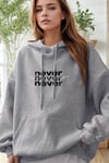 Kadın Düz Kapüşonlu Oversize 3 iplik Şardonlu Salaş Bol Kesim Hoodie Sweatshirt