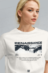 Kadın Ekru Beyaz Renaissance Regular Fit Normal Kalıp T-shirt