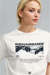 Kadın Ekru Beyaz Renaissance Regular Fit Normal Kalıp T-shirt