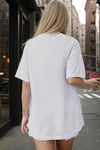 Kadın Ekru Beyaz Survive Oversize Fit Bol Geniş Kalıp Salaş Kesim T-shirt