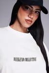 Kadın Ekru Beyaz Weekend Oversize Fit Bol Geniş Kalıp Salaş Kesim T-shirt