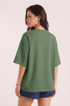 Kadın Free Life Açık Yeşil Bisiklet Yaka Oversize Salas T-Shirt