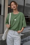 Kadın Free Life Açık Yeşil Bisiklet Yaka Oversize Salas T-Shirt