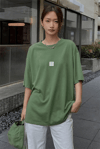 Kadın Free Life Açık Yeşil Bisiklet Yaka Oversize Salas T-Shirt