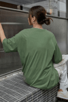 Kadın Free Life Açık Yeşil Bisiklet Yaka Oversize Salas T-Shirt