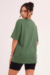 Kadın Free Life Açık Yeşil Bisiklet Yaka Oversize Salas T-Shirt