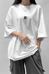 Kadın Free Life Beyaz Bisiklet Yaka Oversize Salas T-Shirt