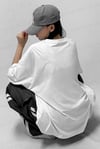Kadın Free Life Beyaz Bisiklet Yaka Oversize Salas T-Shirt