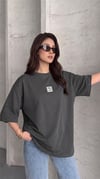 Kadın Free Life Füme Bisiklet Yaka Oversize Salas T-Shirt