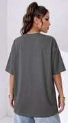 Kadın Free Life Füme Bisiklet Yaka Oversize Salas T-Shirt