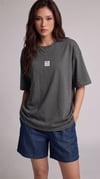 Kadın Free Life Füme Bisiklet Yaka Oversize Salas T-Shirt