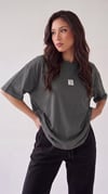 Kadın Free Life Füme Bisiklet Yaka Oversize Salas T-Shirt