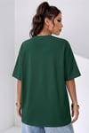 Kadın Free Life Nefti Bisiklet Yaka Oversize Salas T-Shirt