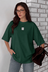 Kadın Free Life Nefti Bisiklet Yaka Oversize Salas T-Shirt