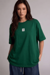 Kadın Free Life Nefti Bisiklet Yaka Oversize Salas T-Shirt